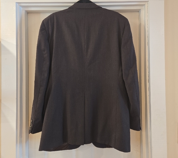 Vintage Burberrys Wool Pin Striped Single Breasted Mens Brown Blazer Size 42R - Picture 2 of 10